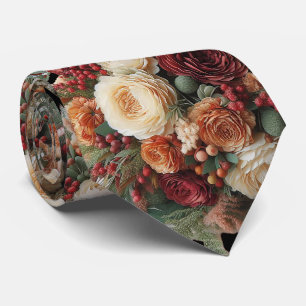 Romantic Fall Floral Grooms Wedding Tie