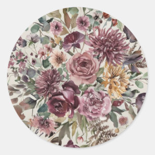 Romantic Fall Floral Pattern Sticker