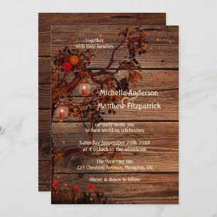 Romantic Fall Lanterns Wedding Invitation