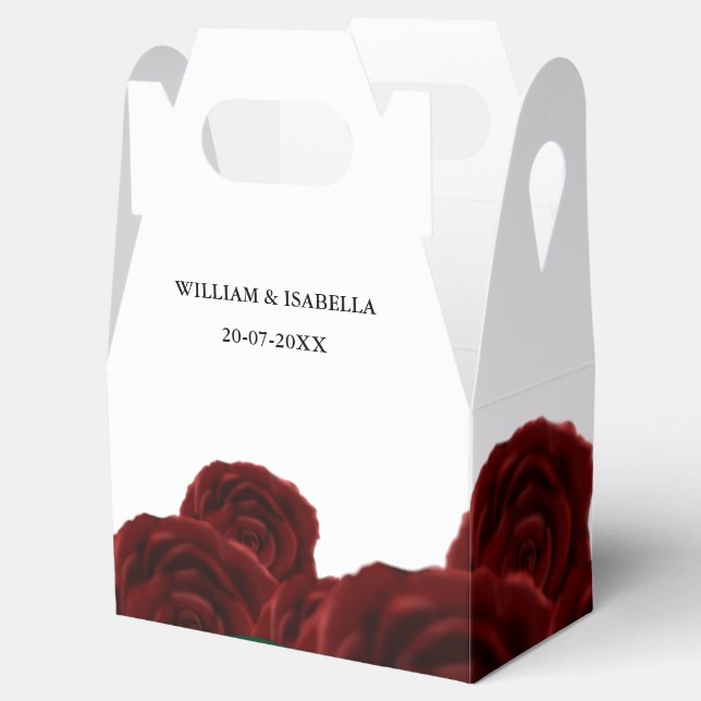 Romantic Fall outdoor  wedding gorgeous Red roses Favour Box (Opened)