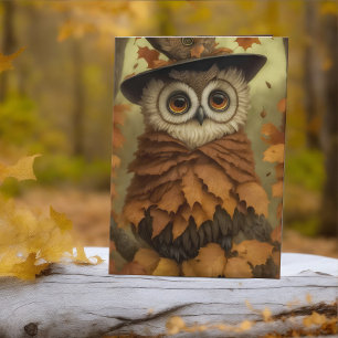 Romantic Fall Owl Poem Autumn Anniversary Woodland Holiday Card