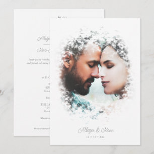 Romantic Fancy Overlay Misty Effect Photo Invitation