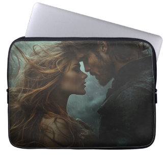 Romantic Fantasy Lovers in Storm Laptop Sleeve
