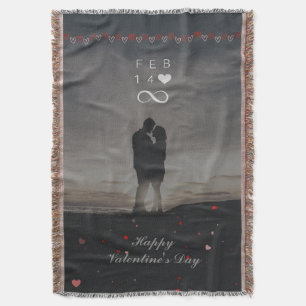 Romantic Feb 14 Infinity Valentine Design Throw Blanket