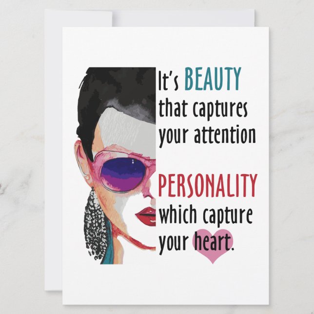 Romantic Female Beauty Saying Greeting Card sucess (Front)