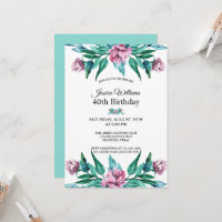 Romantic Feminine Floral 40th Birthday