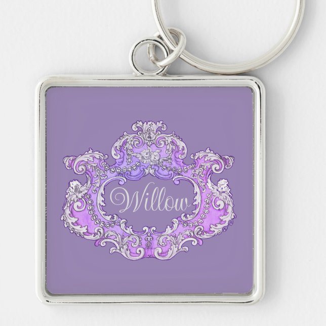 Romantic,Feminine,Personalised  Key Ring (Front)