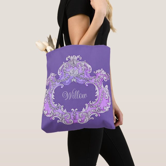 Romantic,Feminine,Personalised Tote Bag (Close Up)