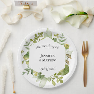 Romantic Field Flower Wedding Paper Plate