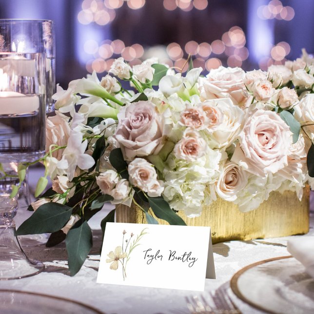 Romantic Field Flower Wedding Place Cards (Creator Uploaded)