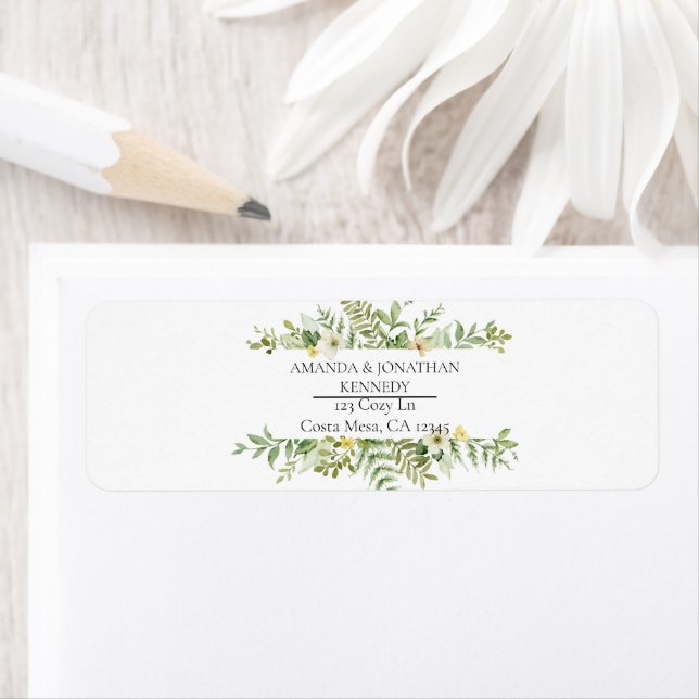 Romantic Field Flower Wedding Return Address Label (Insitu)