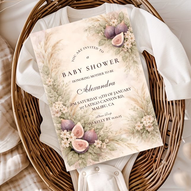 Romantic Fig Orchard Baby Shower Invitation (Creator Uploaded)