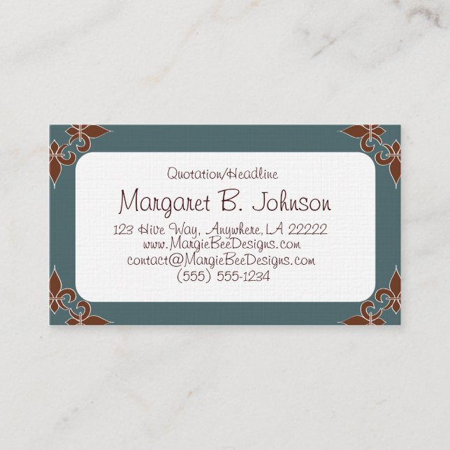 Romantic Fleur de Lis Business Cards (Front)