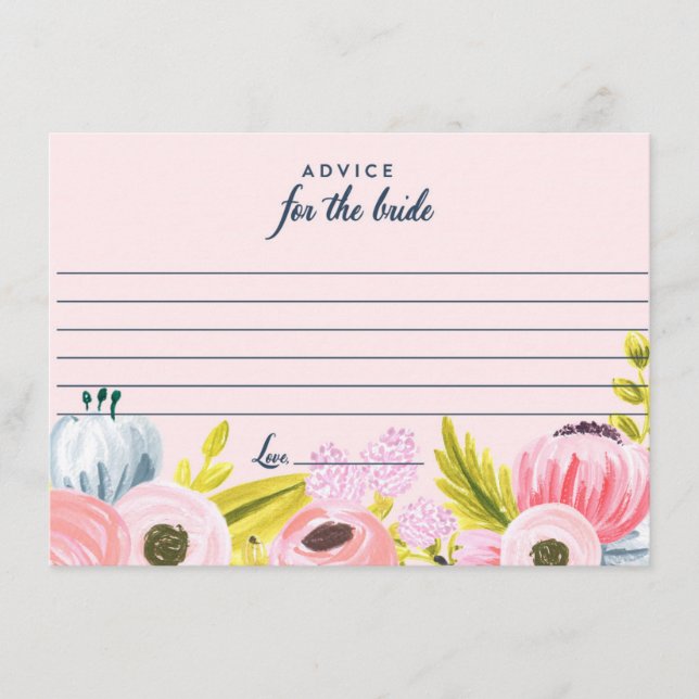 Romantic Floral Advice for the Bride Cards (Front)