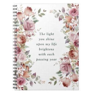 Romantic Floral Anniversary Gift Notebook