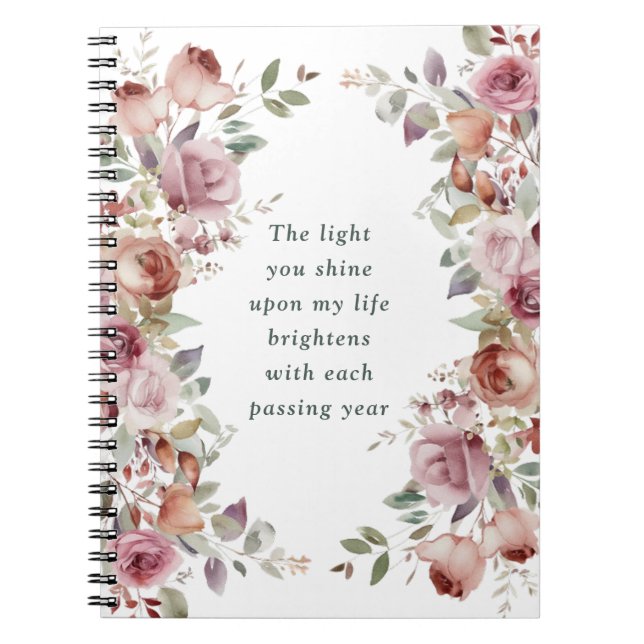 Romantic Floral Anniversary Gift Notebook (Front)