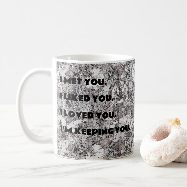 Romantic Floral Anniversary Mug  (With Donut)