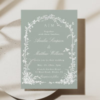 Romantic Floral Arch Garden Sage Green Wedding