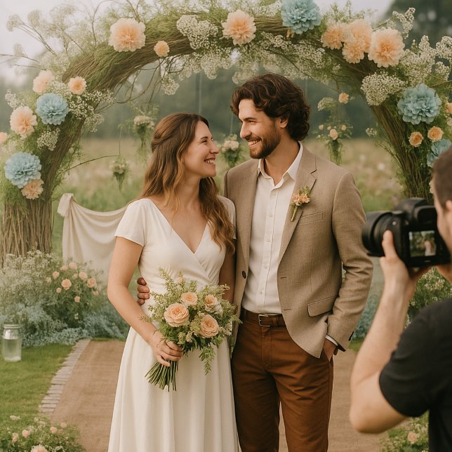 Romantic Floral Arch Garden Wedding Backdrop Tapestry (Creator Uploaded)