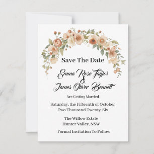 Romantic Floral Arch Save the Date Card