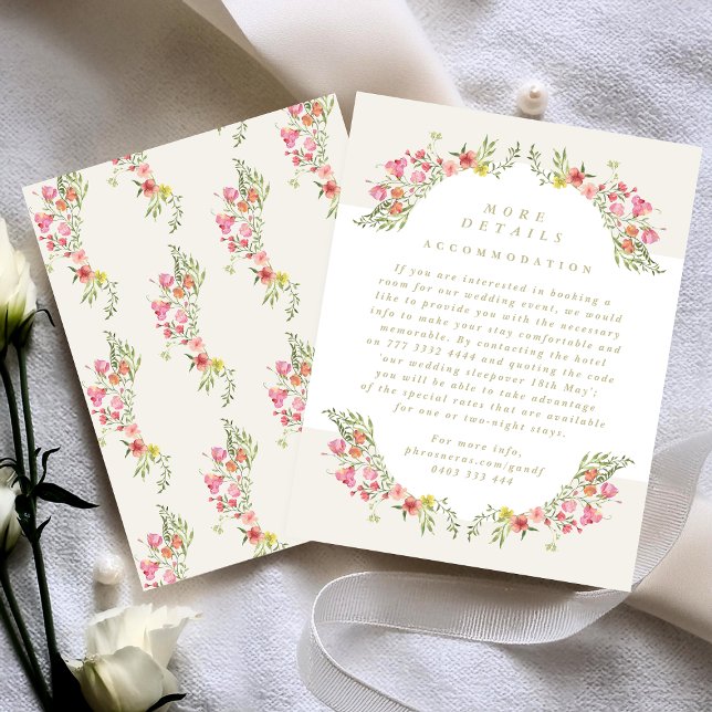romantic floral arch spring garden wedding details enclosure card (Creator Uploaded)
