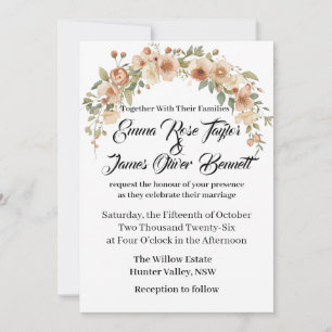 Romantic Floral Arch Wedding Invitation –