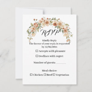Romantic Floral Arch Wedding RSVP Card