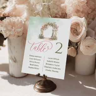 Romantic Floral Arch Wedding Table Cards Seating