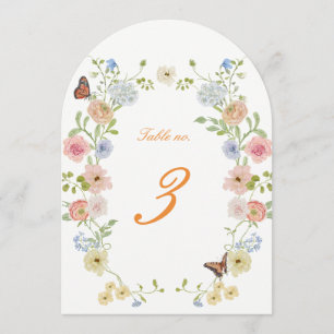 Romantic Floral Arched Wedding Table Numbers