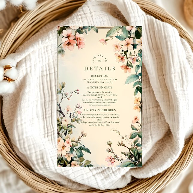 Romantic Floral Art Nouveau Wedding Enclosure Card (Creator Uploaded)