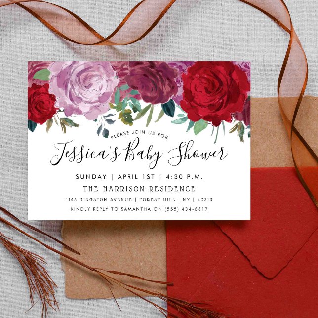 Romantic Floral Blooms Baby Shower Invitation (Creator Uploaded)