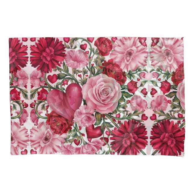Romantic Floral Body Pillow Pillowcase (Front)