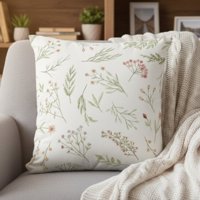 Romantic Floral Botanical Pillow (Creator Uploaded)
