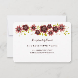 Romantic Floral Bouquet Banner Wedding Reception Invitation