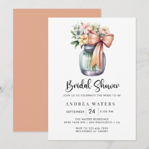 Romantic Floral Bouquet Bridal Shower Invitation