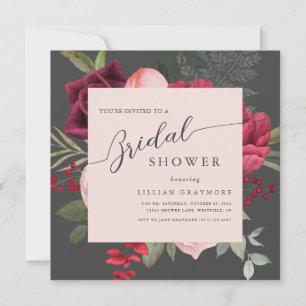 Romantic Floral Bouquet Bridal Shower Invitation