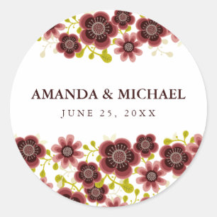 Romantic Floral Bouquet Wedding Day Sticker