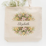 Romantic floral bouquet wedding favor tote bag<br><div class="desc">Soft romantic floral bouquet tote bag inspired by weddings and bridal celebrations. A graceful illustration made to honor bridesmaids and wedding parties,  ideal for adding a meaningful and elegant touch to bridal showers,  ceremonies,  and special wedding moments.</div>