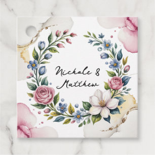 Romantic Floral Bouquet Wedding Favour Tags