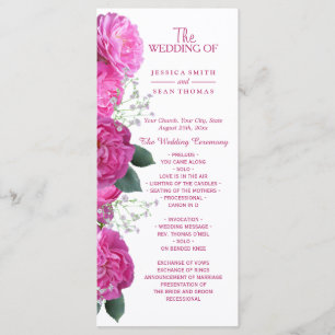 Romantic Floral Bouquet Wedding Program Programme