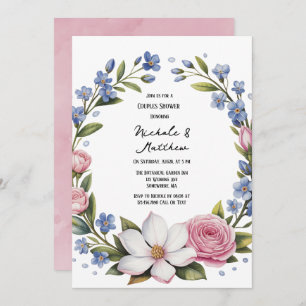 Romantic Floral Bouquet Wedding Shower Invitation