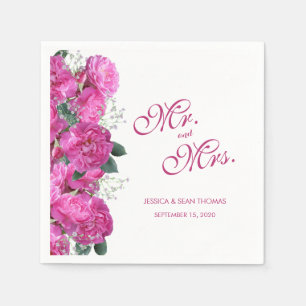 Romantic Floral Bouquet Wedding Wedding Napkin