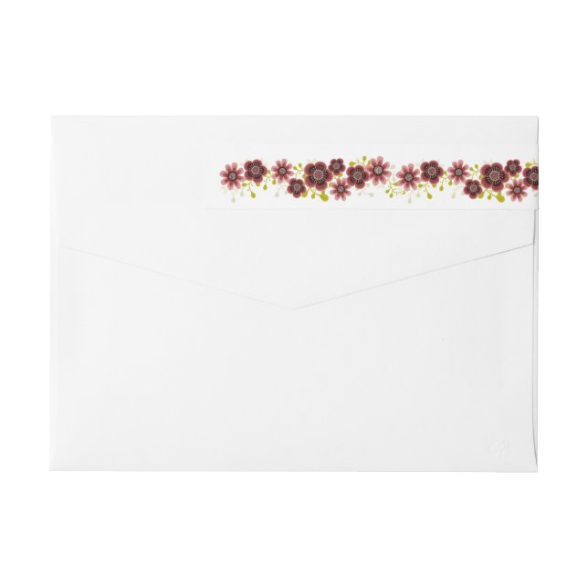 Romantic Floral Bouquet Wraparound Address Label (Back)