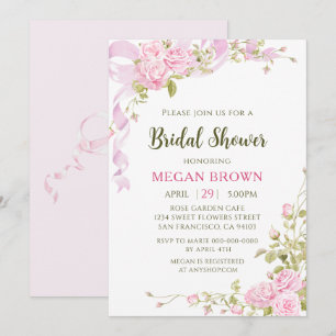 Romantic Floral Bridal Shower Elegant Gadren Style Invitation