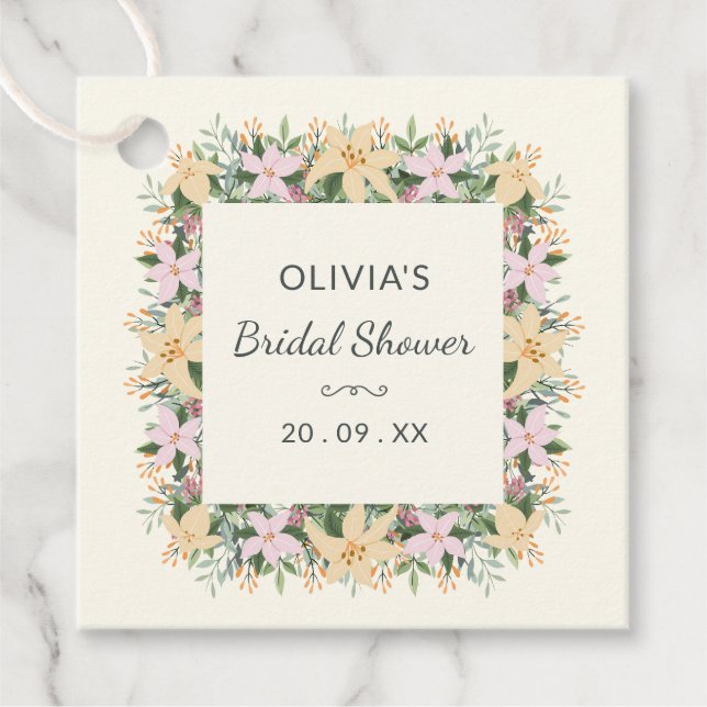 Romantic Floral Bridal Shower Label (Front)