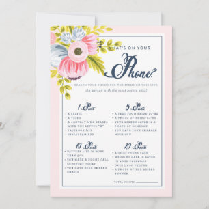 Romantic Floral Bridal Shower Phone Game