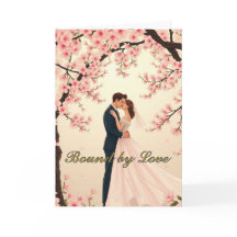 Romantic Floral Cherry Blossom Folded Invitation