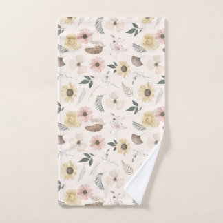 Romantic floral colorful pastel flowers hand towel