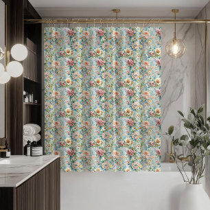 Romantic Floral Curtain Rococo Pastel Bathroom