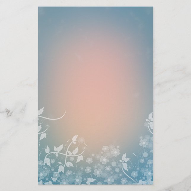 Romantic Floral Design Stationery (Front)